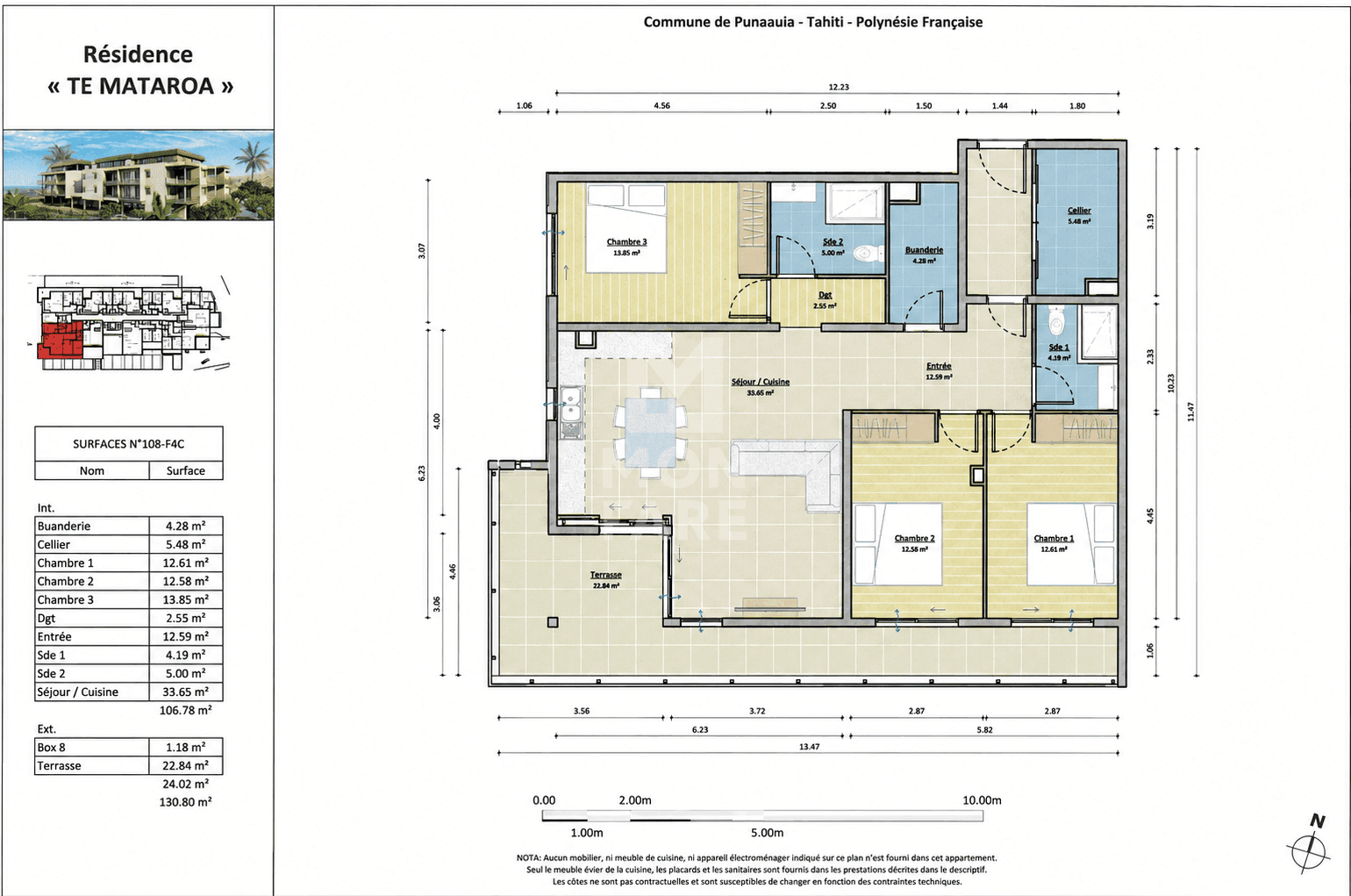 PUNAAUIA PROCHE LAGON - T4 de 131 M² AVEC BUREAU TERRASSE VUE MER - Image 14
